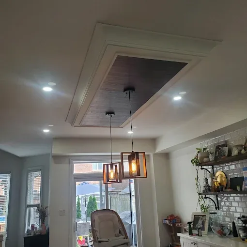 Coffered ceiling and trim carpentry