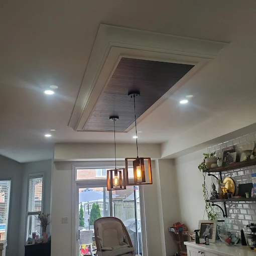 Coffered ceiling and trim carpentry